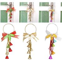 Christmas Decorations 1pc Door Knob Hanger Ribbon Bow Bell Decor Ornament Tree Accessories Party Supplies