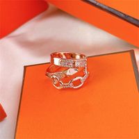 Luxury Designer Ring Heart Rings For Women Classic Pig Nose Ring Fashion Three Floors Set Ring Woman High Quality Orange Jewelry
