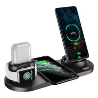 Uchwyt na telefony wielofunkcyjne Ładowarka bezprzewodowa z magnetycznym szybkim 15W dla Airpods Apple iPhone Smart Watch Słuchawki