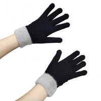 Пять пальцев перчатки 1 пара зимних женщин толстый теплый вязаный сенсорный экран полные варежки