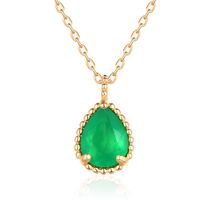 Faceted Pear Cut 6x8mm Natural Green Agate Women Pendant 0. 3...