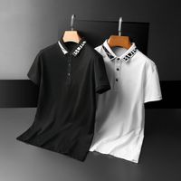 2021 비즈니스 캐주얼 폴로 티셔츠 남성용 커프 스트라이프 슬림 사회 패션 플레이 셔츠 멀티 컬러 크기 M-3XL # HSC18