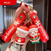 Presente de Natal borracha macia dos desenhos animados Papai Noel chaveiro bolsa chaveiro
