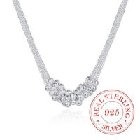 Дизайнерское ожерелье 925 серебро для женщин изысканные ювелирные изделия оптом реальные чистые шесть кисточек бусины бусины OL женский простым специальным брендом подарок