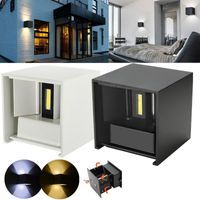 Outdoor Wall Lamps Waterproof Modern LED Cube Lamp Up And Down Adjustable Light Angle COB Aluminum AC85-265V 6W Porch
