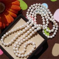 Perlas reales, joyas de suéter largas Invierno/Primavera/Verano/Collar de perlas de otoño Joyería de vestuario a la venta !!! 220214