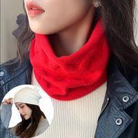 Scarves Autumn And Winter Knitted Woolen Scarf Women&#039;s Dual-use Hats Collars All-match Warmth Neck Protection Thick Lead