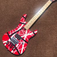 5150 Gitarre Gestreifte Serie Rot / Schwarz / Weiß, Ahorn-Griffbrett, Floyd-Verriegelung Tremol Eddie Van Halen-Stil elektrisch