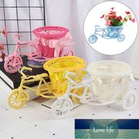 Cestino del flower float vase pianta supporto supporto triciclo bici design organizzatore pentola rattan cestino di stoccaggio della bicicletta
