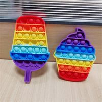 Rainbow Bubble Push Board Fidget Toys Sensory Bubbles Puzzle Adult Kids Anxiety Stress Reliever Colorful Desktop Gamea17 a38
