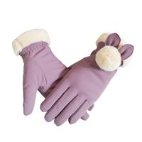 Cinq doigts gants dames femmes tricotées hiver chaud chaud tactile tactile doublure femme daim fourrure féminine pleine dame