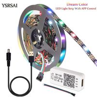 Strips DC5V Bluetooth USB Dream Color Chasing Light LED Strip Controller Aplicación RGB Individual Dirigible WS2812 Pixel