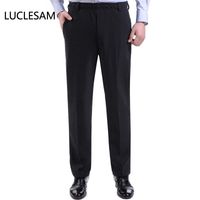 Marki jesienne spodnie męskie spodnie elastyczne spodnie w średnim wieku wysokiej business casual pant proste luźne streetwear dla mężczyzn mężczyzn