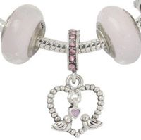 Atacado - charme beads 925 prata banhado a pulseira de cadeia nova glazed grande buraco liga rosa série amor pingente pingente de pingente
