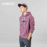 Simwood 100% Baumwolle Hoodies Männer Neue Print Mit Kapuze Antistatische Anti-Pilling Jogger Sweatshirt Plus Größe Qualität Männliche Kleidung Q0814