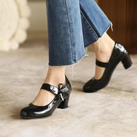 Compre al por mayor Zapatillas Negras Rojas Zapatos Tacon Grueso de bajo  precio \u0026 de calidad con envío gratuito | Es.DHgate