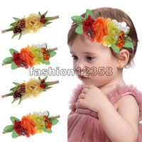 Neonate in pizzo fiore in nylon fasce per bambini vintage perla turbante toddler nylon fascia per capelli accessori per capelli