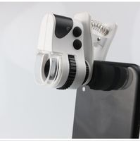 USB Rechargeable 45x 50x 60x Loupe de microscope de téléphone portable Loupe en verre Micro Micro Téléphone mobile Caméra avec clip universel
