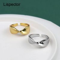 Lispector 925 فضة خواتم موبيوس هندسية عشاق الحد الأدنى بسيط خاتم الزواج أنيق زوجين مجوهرات هدايا الكتلة