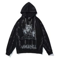 Herren Hoodies Sweatshirts Aolamegs-Männer Hip Hop Hoodie Gothic Horror Skull Print Streetwear Punk Kette Hipster lose