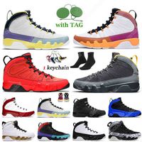 7-13 Baskets pour hommes 9 Chaussures de basketball 9s Modifier le World Chili Red University Gold Skip Jamers Sneakers