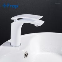 Bathroom Sink Faucets Frap Basin Faucet Water Tap Solid White Brass Long Handle Painting Mixer And Cold Y10044
