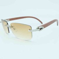 Negozio di fabbrica Sconto 75% Strass Square Wood Wood Buffalo Horn 3mm Diamond Sun Fashion Mens Sunless Sunglass Sunglass Eyewear FMOL HP75