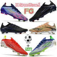 2022 alta qualidade x speedflow.1 fg grampos de futebol sapatos botas mens khaki vermelho preto multi-cor azul volt homens futebol sneakers treinadores com presentes