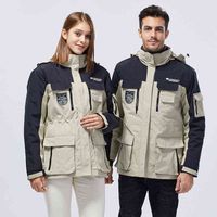 Yüksek kaliteli çift ceket üç-one bir ayrılabilir rüzgar geçirmez rahat S-4XL erkek rüzgarlık chaqueta hombre