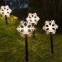 Lámpara de luz de copo de nieve al aire libre LED Decoración de jardín de Navidad para el paisaje de césped Luz de vacaciones # G30 Lámparas