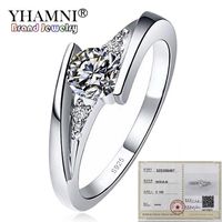 Sent Certificate! Solid 925 Silver Wedding Rings For Women E...