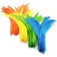 100 unids / lote 35-40 cm coloreado cola de gallo plumas accesorios de carnaval decoración de la fiesta de boda pluma larga decoración de mesa