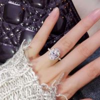 HBP Pigeon egg diamond ring 3 carat imitation 925 Sterling Silver Oval wedding