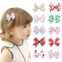 Free DHL MQSP Printing Bow Mini Hairpin for Baby Girls Toddl...