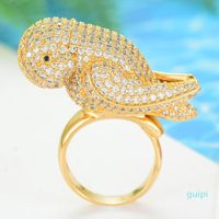Wedding Rings Blachette Morocco Peace Pigeon Bird Ring For Women Party Full Cubic Zircon Finger Beads Noble Bohemian Beach Jewelry