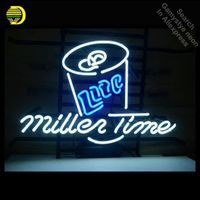Inne oświetlenie żarówki rurki neon znak dla Millera Czas Lite żarówki rzemieślnicze szyldowe piwo bar pub logo sztuka kultowe światło Anuncio Luminos