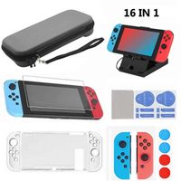 16 in 1 For Switch Accessories Kit Switch Case Silicon Protective Case Transparent Case Screen Saver Caps For Joystick DHL Free a59