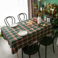 Tischtuch Jahr Weihnachten Tischdecke Retro Plaid Baumwolle Leinengewebe Nordische Haushalt Rechteckiges Bankett Printed Party Mantel 3D