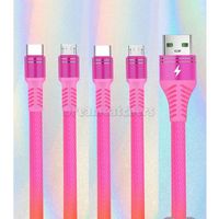 USB Tipo C Cable Rainbow Braided Nylon 2A 2M 6FT Cable de carga Colorido Teléfono móvil Anti-Break Data Cable Cable para Samsung LG Huawei Teléfonos Nuevo