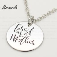 Arried Tired As A Mother Jewelry- Mother&#039;s Day Gift - Funny Mom Necklace Keychain For Pendant Necklaces