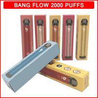 Bang Flow Одноразовые электронные сигареты 2000 Puffs Vape Peen Device 16350 850MAH аккумуляторная батарея 3.2 мл Стручки предварительно заполненные пары 12 цветов Ecigarette Vapes картридж