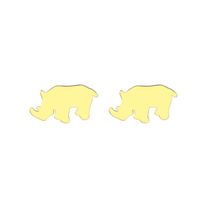 Stud Stainless Steel Delicate Gold Animal Rhinoceros Earrings Jewelry Women Fashion Gift For Him