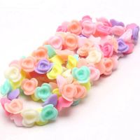 Colorful Flower Elastic Bracelets For Baby Girls Fashion Bea...