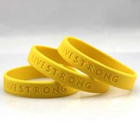 Yellow Color Live Strong Hologram Silicone Bracelet Men Women Power Rubber Wristband Outdoor Sports Bangle Accessories Gifts