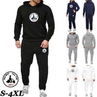 New Autumn and Winter Fashion Men's Tracksuit Solid Color Hooded Sweater + Jogging Casual Pants Jott Print Design Clothing