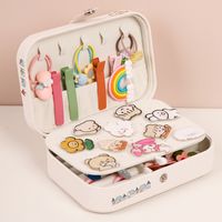 Childrens Hair Accessories Storage Box Baby Vanity Box Portable Barrettes Jewelry Box Household Ear Studs Ear Clip Ring Tray