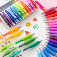 Gel Pennen 6 stks Juice Kleur Set Jelly 0.5mm Balpoint Candy Metallic Rainbow Pen Art Marker Liner Paint Tekening School F010