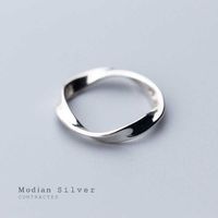 Minimalistische Spin Wave Ringen voor Dames Mode 925 Sterling Zilver Eenvoudig Geometrische Ring Fijne Sieraden Design 210707