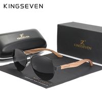 KINGSEVEN Handmade Wood Sunglasses Polarized Men's Glasses UV400 Protection Mirror Eyewear Wooden Temples Z5518 220114