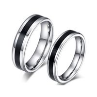 Męskie Tungsten Bands Ślubne Pierścienie Cienki Czarny Linia Pierścionek zaręczynowy Męska Biżuteria 6mm szerokości